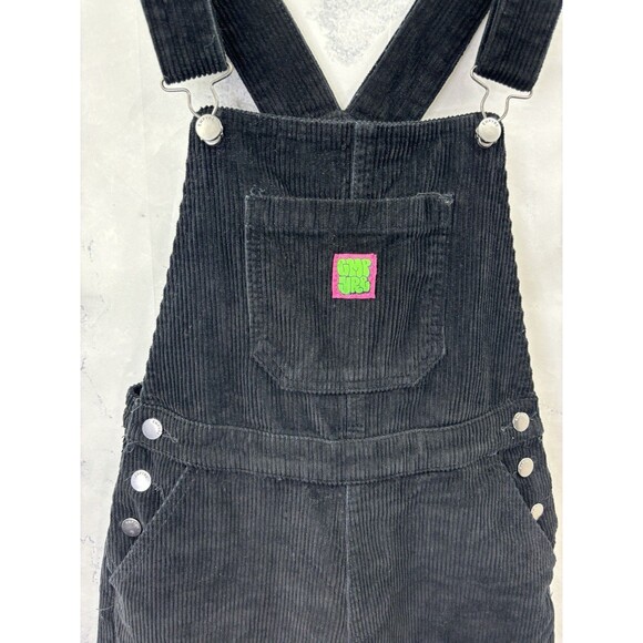 Empyre Suzie Corduroy Bib Overalls Womens S Black Retro Grunge 90s Baggy - Picture 2 of 16